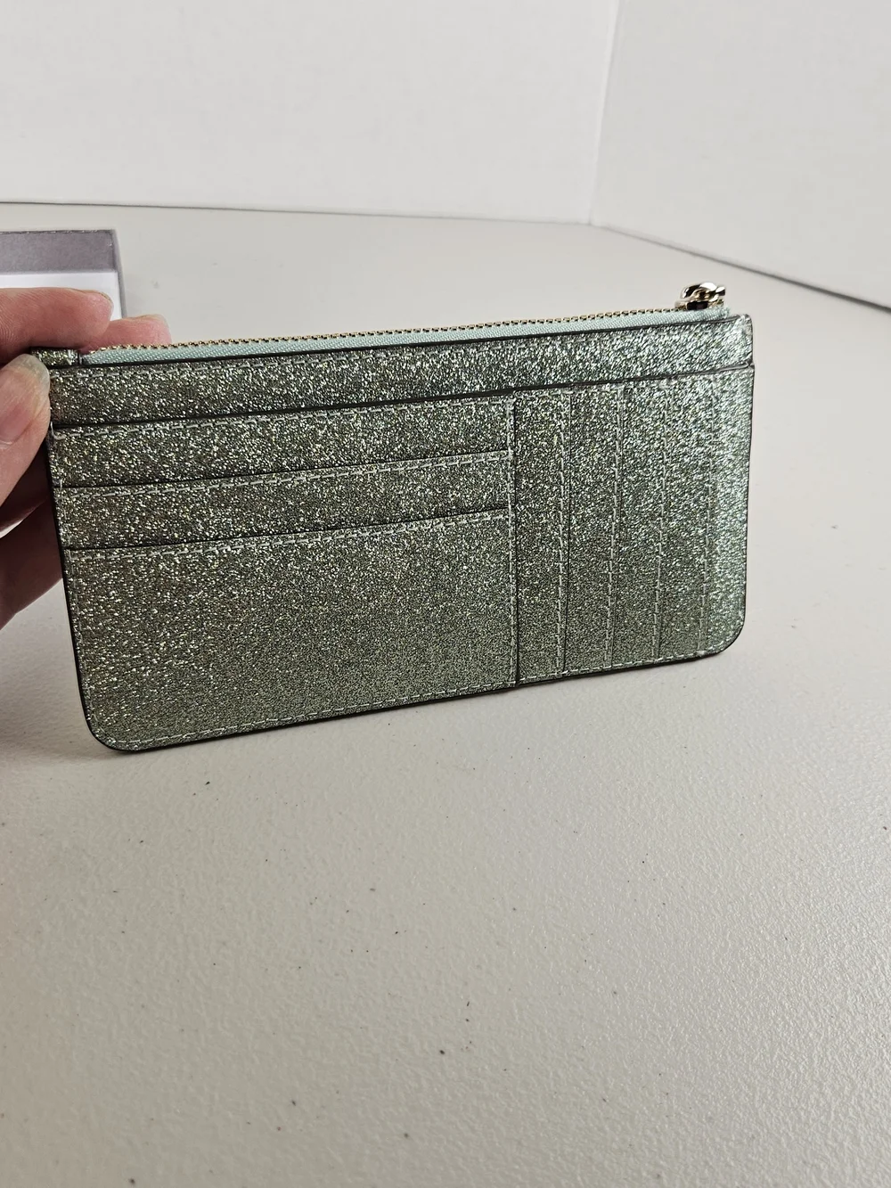 NWT Kate Spade Kenzie Glitter Seawater (300) Wallet & Card Holder